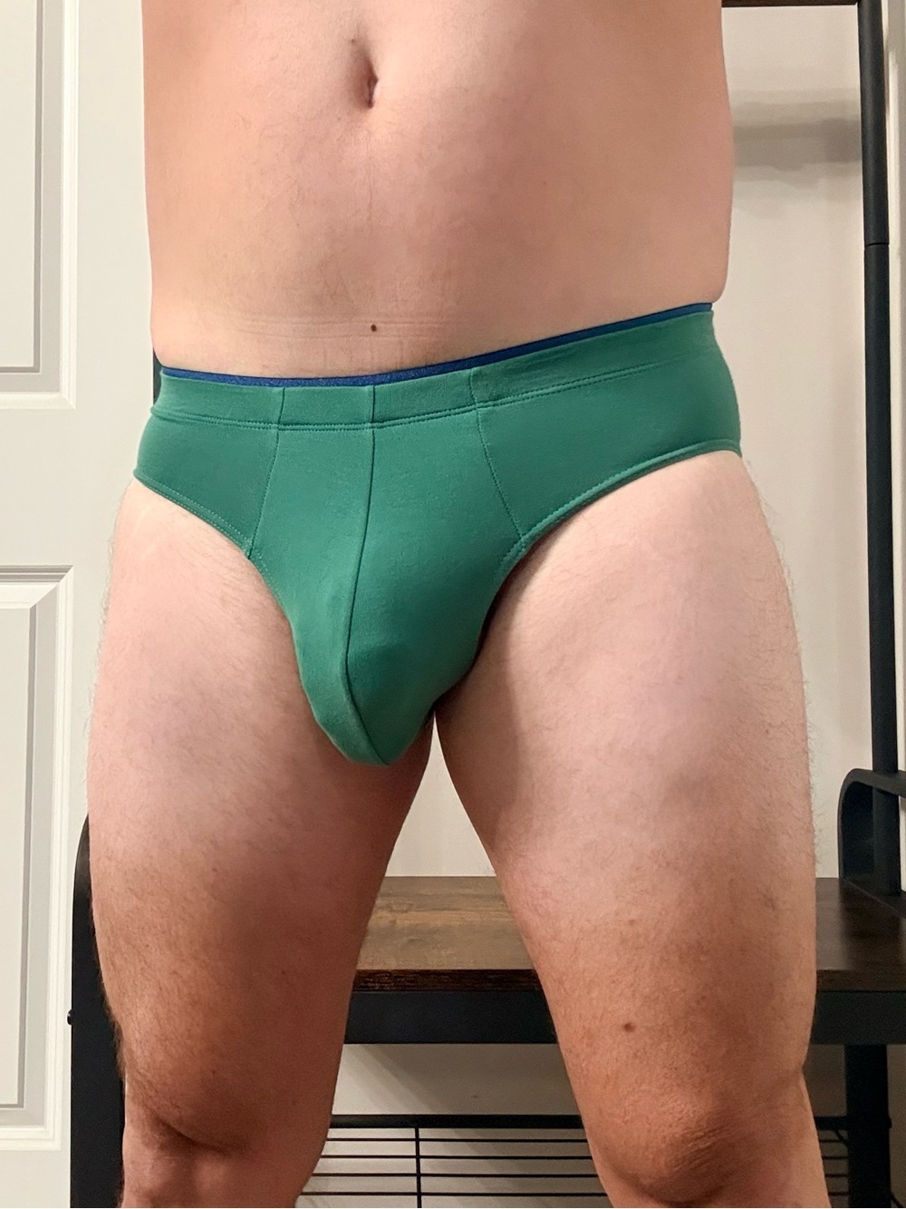 Jockey Green Men's Briefs with Blue Waistband Trim